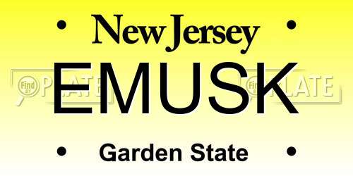 EMUSK New Jersey License Plate