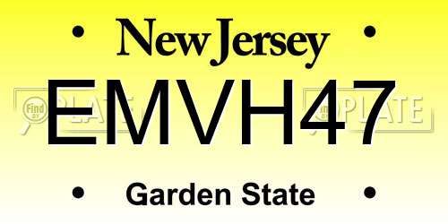 EMVH47 New Jersey License Plate