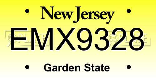 EMX9328 New Jersey License Plate