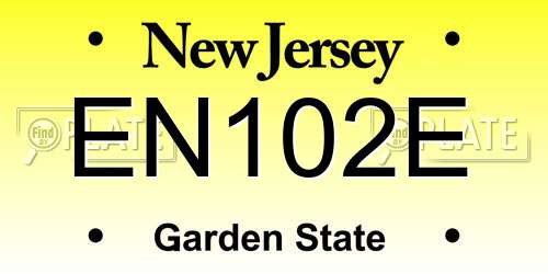 EN102E New Jersey License Plate
