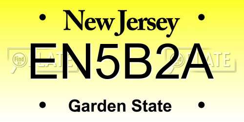 EN5B2A New Jersey License Plate
