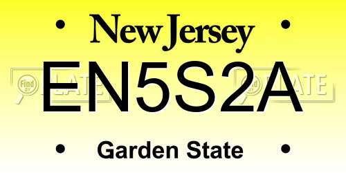 EN5S2A New Jersey License Plate