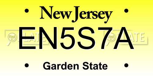 EN5S7A New Jersey License Plate