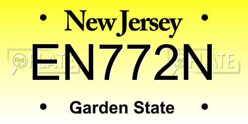 EN772N New Jersey License Plate
