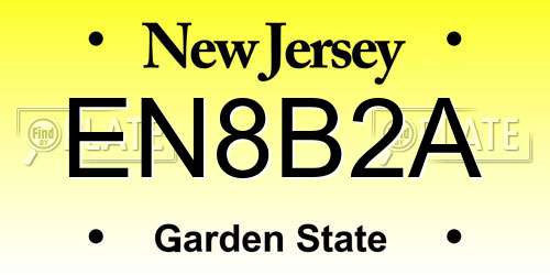 EN8B2A New Jersey License Plate