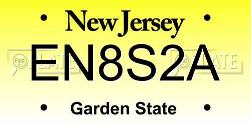 EN8S2A New Jersey License Plate