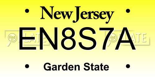 EN8S7A New Jersey License Plate