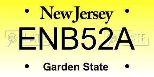 ENB52A New Jersey License Plate