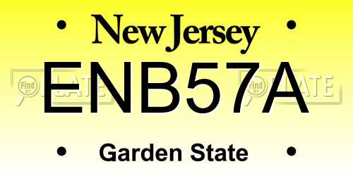 ENB57A New Jersey License Plate