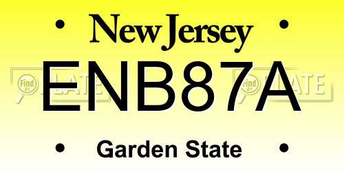 ENB87A New Jersey License Plate