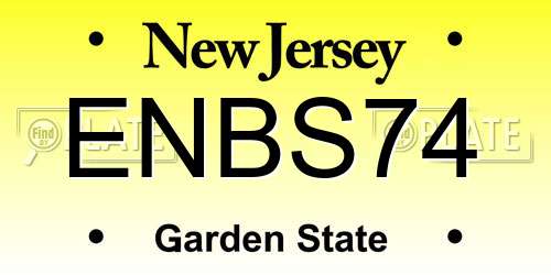 ENBS74 New Jersey License Plate
