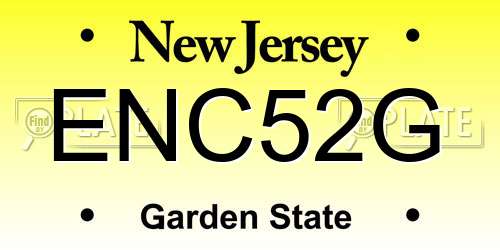ENC52G New Jersey License Plate
