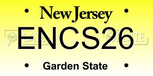 ENCS26 New Jersey License Plate