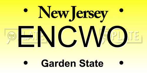 ENCWO New Jersey License Plate