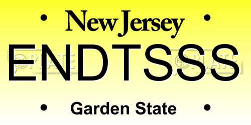 ENDTSSS New Jersey License Plate