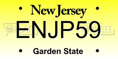ENJP59 New Jersey License Plate