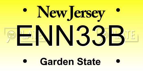 ENN33B New Jersey License Plate