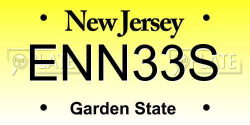 ENN33S New Jersey License Plate