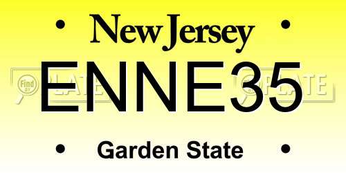 ENNE35 New Jersey License Plate