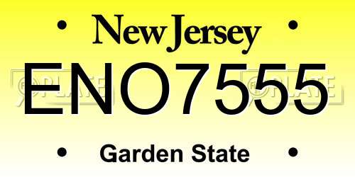 ENO7555 New Jersey License Plate