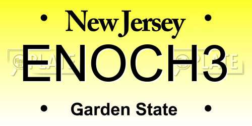 ENOCH3 New Jersey License Plate