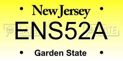 ENS52A New Jersey License Plate