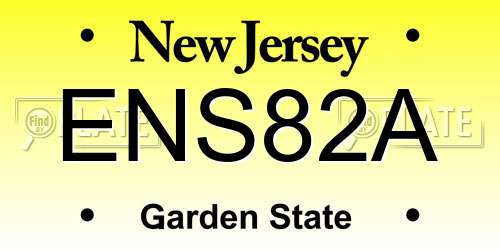 ENS82A New Jersey License Plate