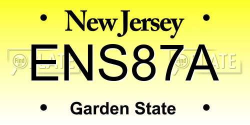 ENS87A New Jersey License Plate