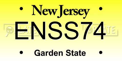 ENSS74 New Jersey License Plate