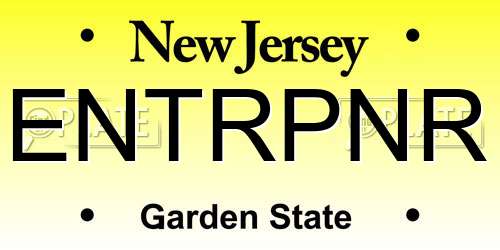 ENTRPNR New Jersey License Plate