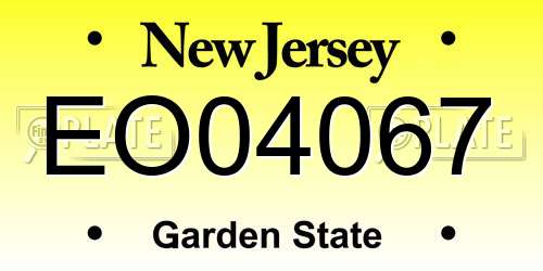 EO04067 New Jersey License Plate
