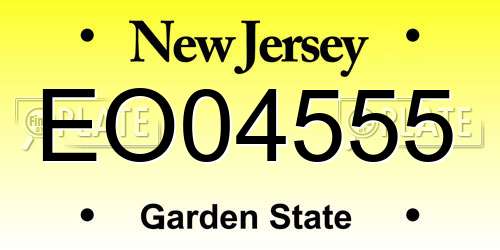 EO04555 New Jersey License Plate