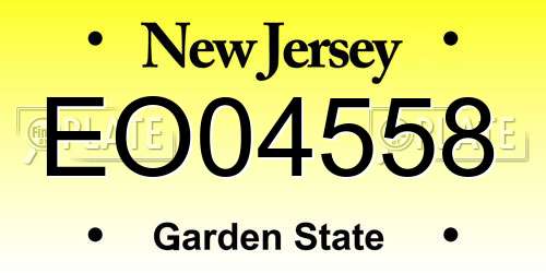 EO04558 New Jersey License Plate