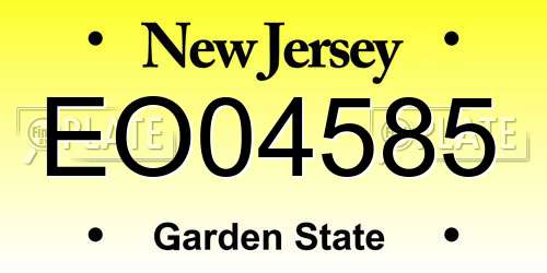EO04585 New Jersey License Plate
