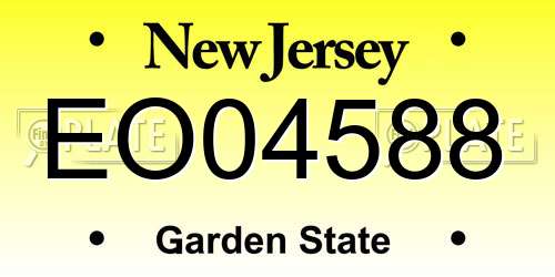 EO04588 New Jersey License Plate