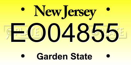 EO04855 New Jersey License Plate
