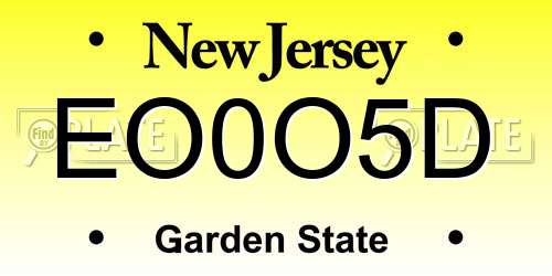EO0O5D New Jersey License Plate
