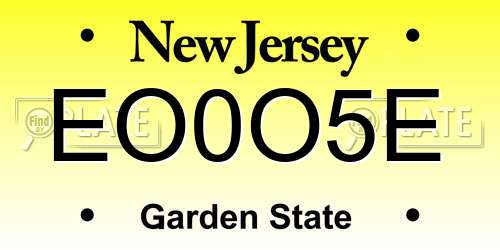 EO0O5E New Jersey License Plate