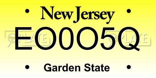 EO0O5Q New Jersey License Plate