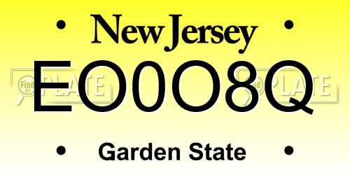EO0O8Q New Jersey License Plate