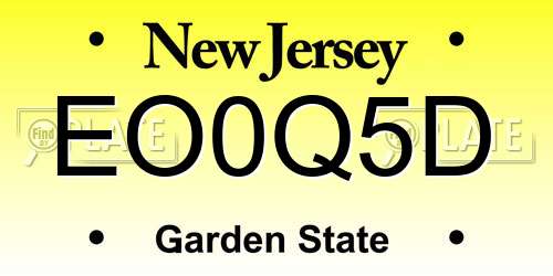 EO0Q5D New Jersey License Plate