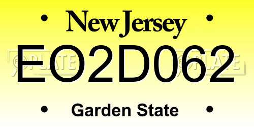 EO2D062 New Jersey License Plate