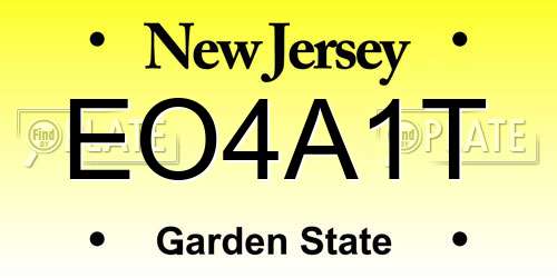 EO4A1T New Jersey License Plate