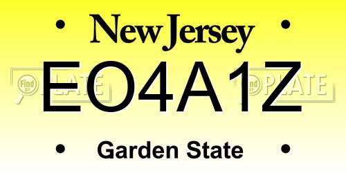 EO4A1Z New Jersey License Plate