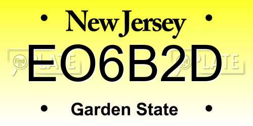 EO6B2D New Jersey License Plate