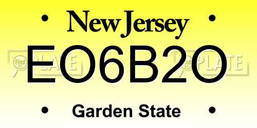EO6B2O New Jersey License Plate