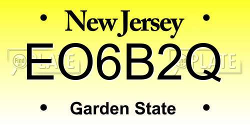 EO6B2Q New Jersey License Plate