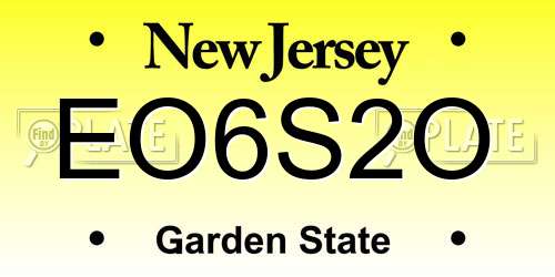 EO6S2O New Jersey License Plate