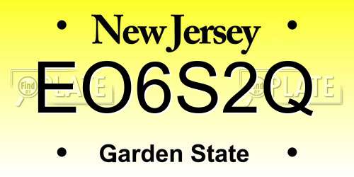 EO6S2Q New Jersey License Plate