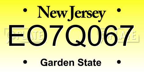 EO7Q067 New Jersey License Plate